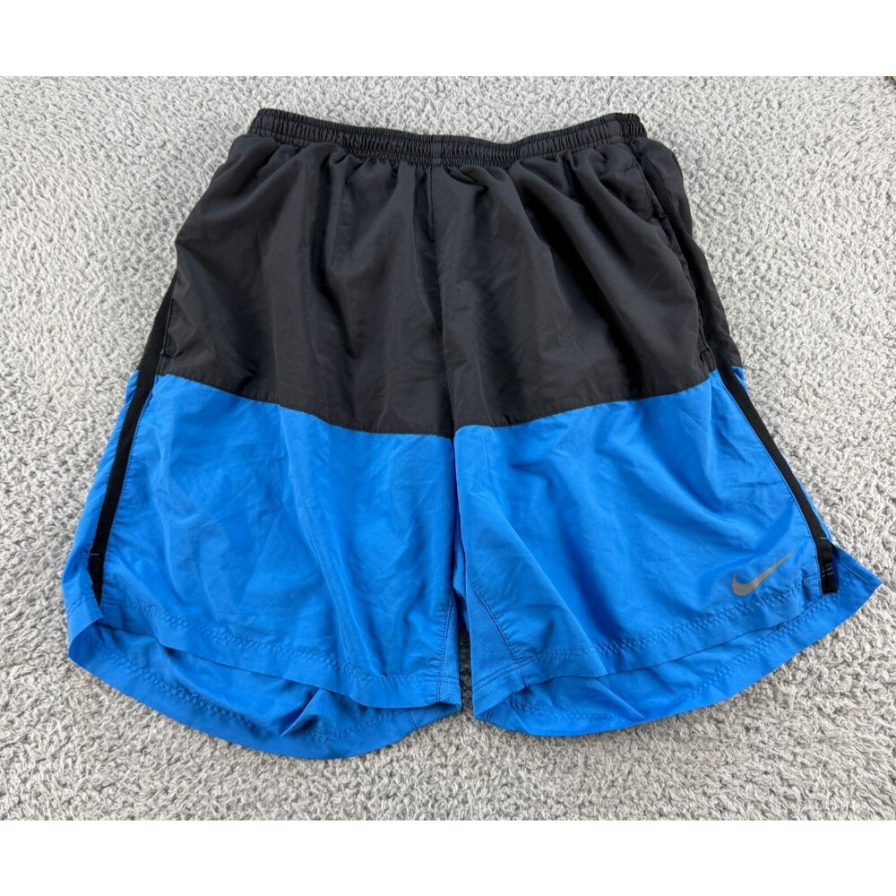 Nike Swimming Trunks Mens Large Blue Black Colorblock Surf Trunks Swim Dri-Fit